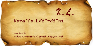Karaffa Lóránt névjegykártya