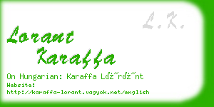 lorant karaffa business card